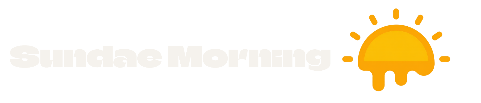 Yellow sun icon with 'Sundae Morning' text on a white background